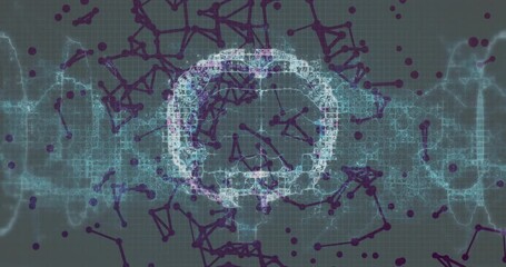 Points drifting initiating wireframe brain emerging, nodes clustering weaving connectivity - Powered by Adobe