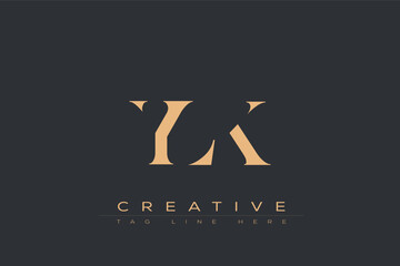 YLK abstract letter logo design. This logo is designed by three abstract letters.