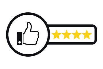 Customer feedback like rating stars review concept