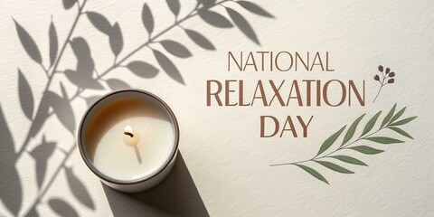 National relaxation day candle and leaf shadow image
