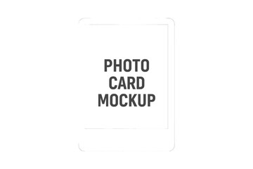 Realistic photo card frame mockup. Blank instant picture template for memory snapshots. Vector illustration for design portfolio, isolated on transparent background.