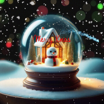 Christmas Snowglobe Title Animation for Square Posts