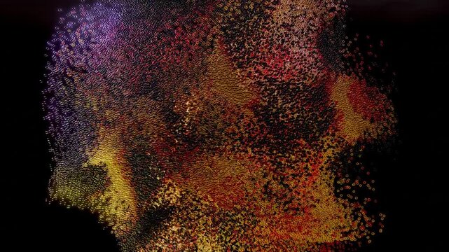 fondo cabecera de Baile de particulas de colores