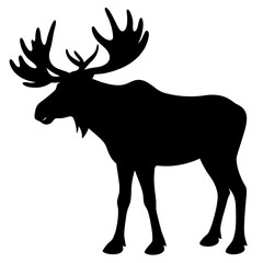 big moose with antlers isolated full length silhou