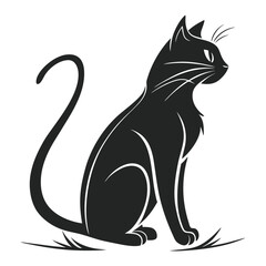 content minimalistic black cat icon simple clea