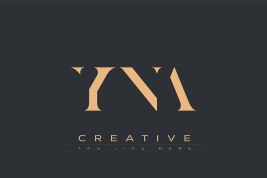 YNA abstract letter logo design. This logo is designed by three abstract letters.