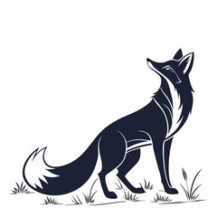 fox silhouette vector art sleek and graceful pose