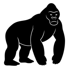isolated gorilla silhouette vector design black