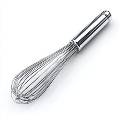Stainless steel whisk kitchen tool isolated on white background