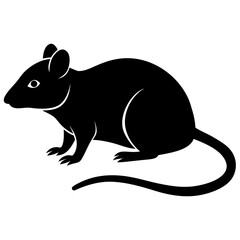 isolated mouse silhouette vector design black