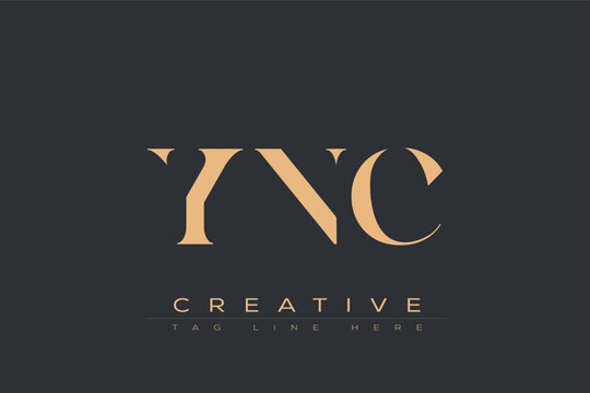 YNC abstract letter logo design. This logo is designed by three abstract letters.