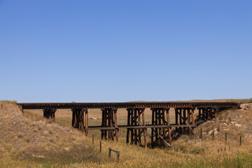 Old wooden railroad bridge