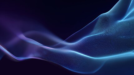 Elegant abstract wave pattern with flowing blue and purple lines in motion