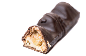 chocolate bar with nut isolated