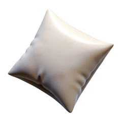Obraz premium A soft beige 3D cushion with gentle folds isolated on transparent background