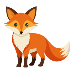 Obraz premium Cartoon fox character standing with a friendly expression 
