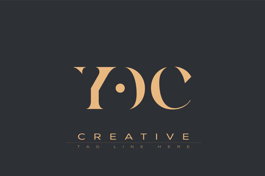 YOC abstract letter logo design. This logo is designed by three abstract letters.