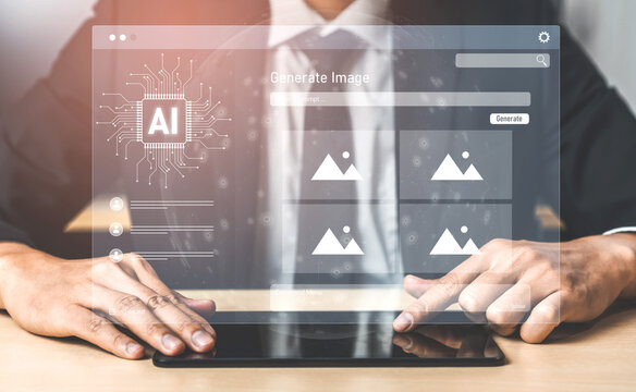 AI image generator interface enables image, AI, and generator process by converting user prompt into visual content using intelligent algorithms Vouch