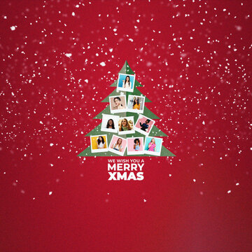 Christmas Tree Photo Collage Title Animation for Square Posts