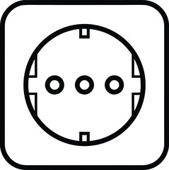 Outlet Icon: A simple yet informative depiction of a standard electrical outlet, ideal for illustrating concepts of power, energy, and connectivity.
