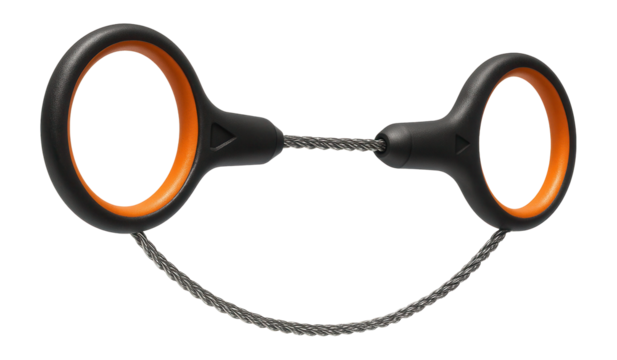 Portable wire saw with finger loops and a spiral-cut wire for lightweight camping gear