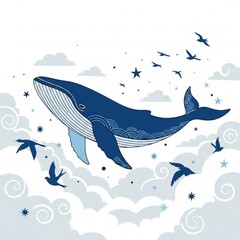 Fototapeta premium vector illustration of a whale