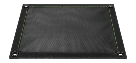 Polyethylene ground cloth with eyelets for durable outdoor use
