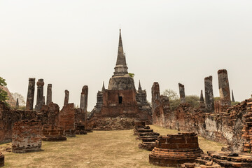 Obraz premium Ancient buddhist sputas in the old Thai capital Ayutthaya in Thailand