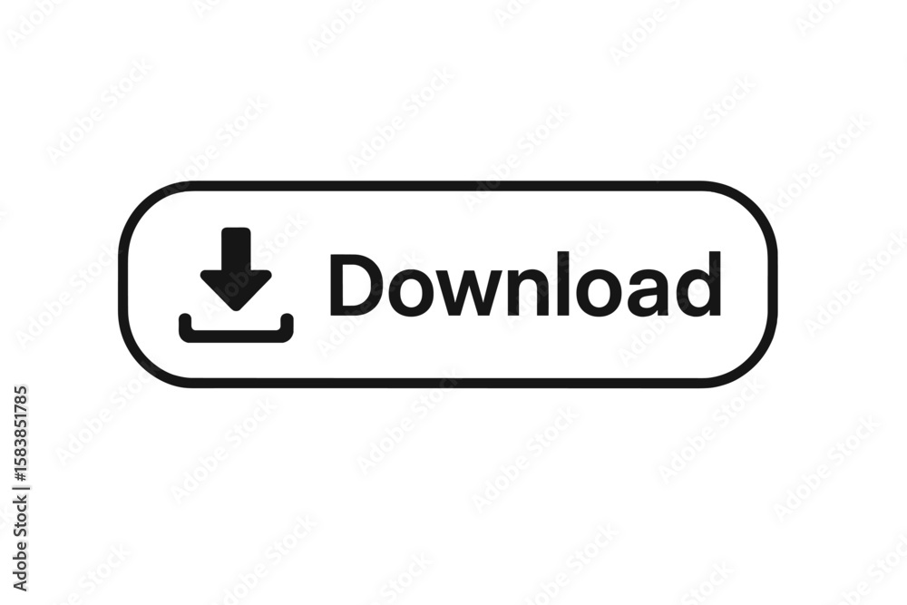 Poster download button vector icon. modern web ui element with arrow symbol. minimalist outline design for 