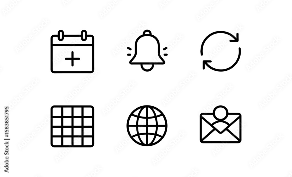 Poster minimalistic line icons for web and app interfaces
