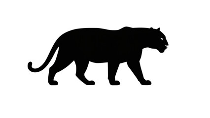 Stately jaguar silhouette design element in solid black, a versatile graphic for logos, apparel, and branding related to wildlife or sport teams.
