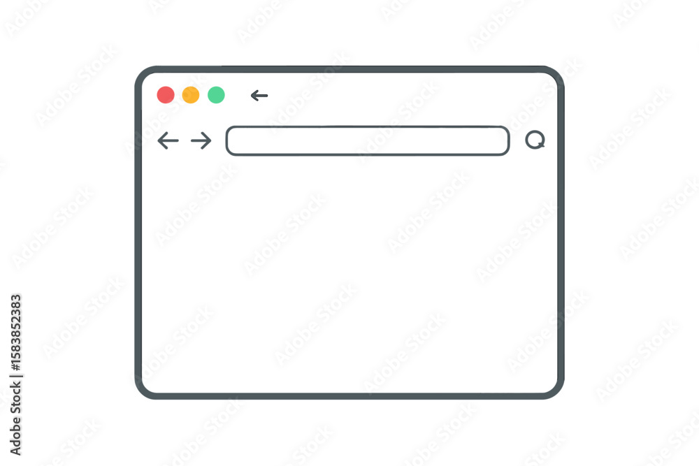 Poster minimalist flat design internet browser window template, modern web browser interface mockup, simple