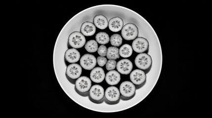 Fruit slices arranged in a circle
