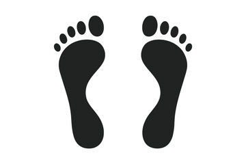 Human Footprints Vector Illustration, Transparent PNG, Black Footprint Silhouettes, Barefoot Tracks, Footstep Icons, Walking Path, Human Feet Print Art, Minimalist Foot Design
