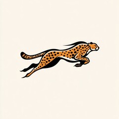 Cheetah running in profile