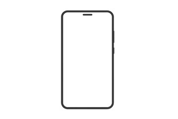 Modern Mobile Phone Mockup Vector Illustration, Transparent PNG and Editable Vector Design, Smartphone Frame Template for UI/UX Presentation and Digital Display Showcase