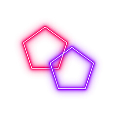 Modern Abstract Art with Intersecting Pink and Purple Gradient Pentagon Shapes Isolated PNG