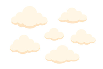 Soft Pink Cloud Vector Illustration, Pastel Floating Clouds, Transparent Background, Minimalist Cute Sky Elements, Decorative Cartoon Cloud Clipart for Children’s Designs and Nursery Decor