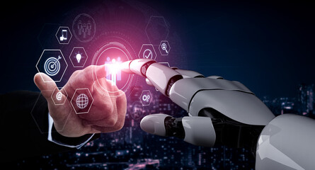 AI coordinating business teamwork, analyzing team communication, enhancing productivity, and...