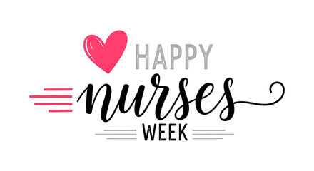 Pink heart happy nurses week celebration image