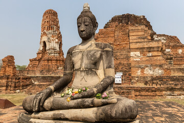 Buddha Statue in Wat Mahathat Temple Ayutthaya Historical Park, Ayutthaya, Thailand
