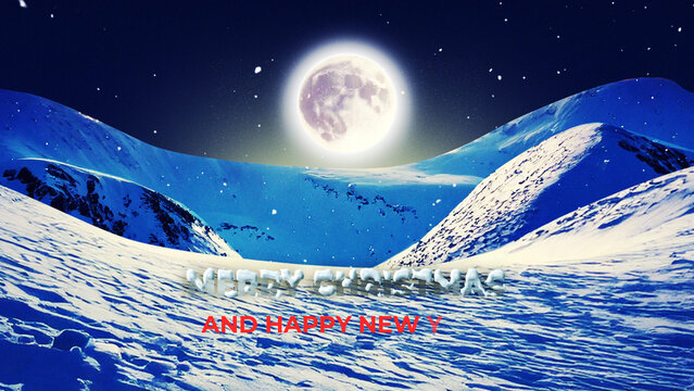 Winter Snowy Mountain Title Animation for Wide Screen
