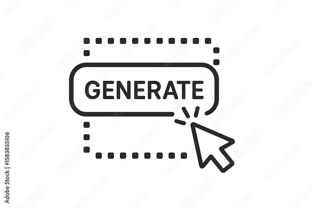 Poster ai generate button icon, command prompt for generative ai, app and website ui/ux, vector illustratio
