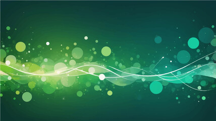 Abstract Green Bokeh Background with Light Drops and Nature Design © SAHAD