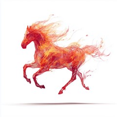 Symbol of 2026. Fire Horse isolated on white background