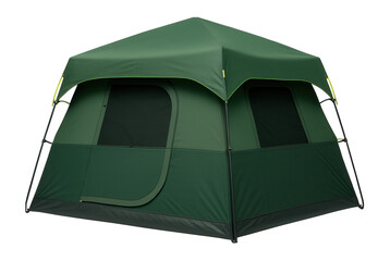 Instant cabin tent with pre-attached poles and an oversized rainfly