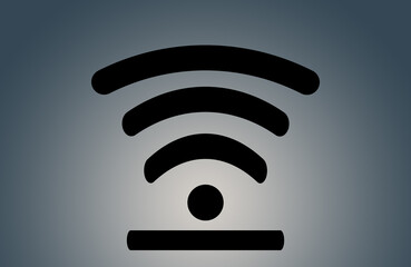 Wireless network symbol above digital wifi