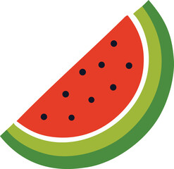 Slice of watermelon with seeds fruit green