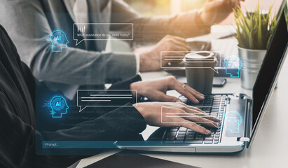 AI chatbot interface facilitates communication, chatbot, and AI interaction for automated user...