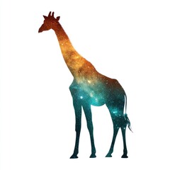 Giraffe silhouette with a galaxy design (2)